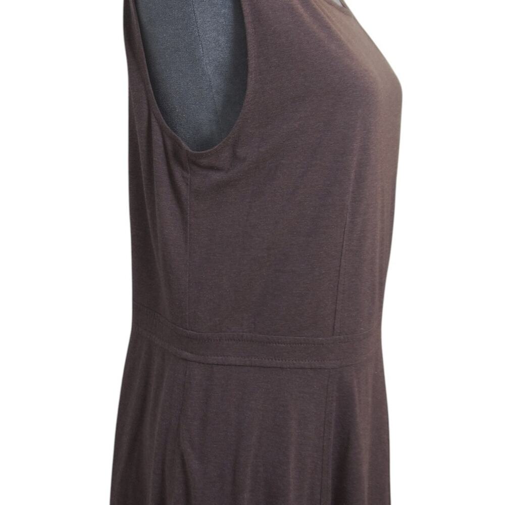 LOFT Dress Size 14 Toffee Brown Sleeveless Fit Flare Lined Fall Neutral EUC - Picture 6 of 16